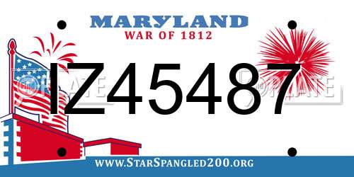 IZ45487 Maryland License Plate