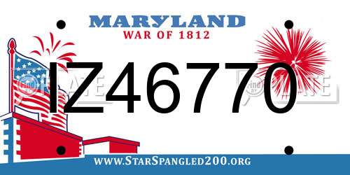 IZ46770 Maryland License Plate
