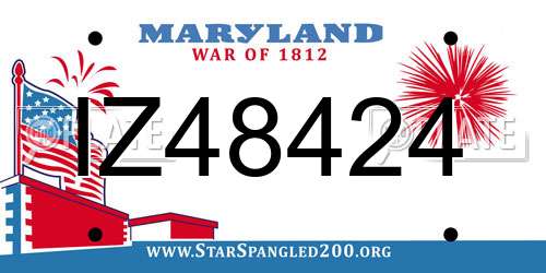 IZ48424 Maryland License Plate