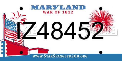 IZ48452 Maryland License Plate