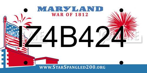 IZ4B424 Maryland License Plate