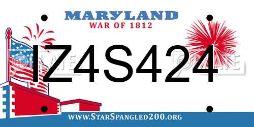 IZ4S424 Maryland License Plate