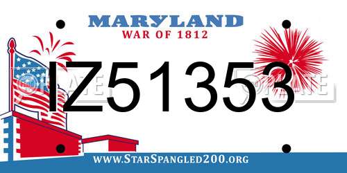 IZ51353 Maryland License Plate