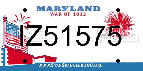 IZ51575 Maryland License Plate