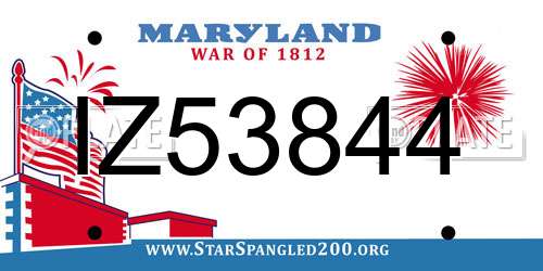 IZ53844 Maryland License Plate