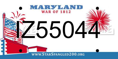 IZ55044 Maryland License Plate