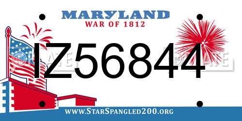 IZ56844 Maryland License Plate