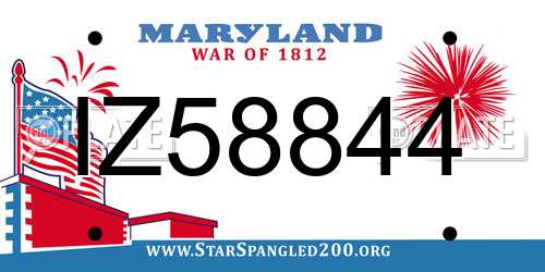 IZ58844 Maryland License Plate