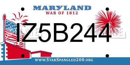 IZ5B244 Maryland License Plate