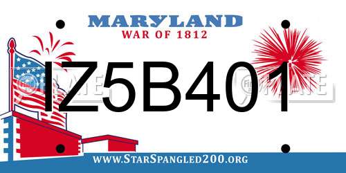 IZ5B401 Maryland License Plate