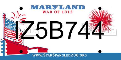 IZ5B744 Maryland License Plate