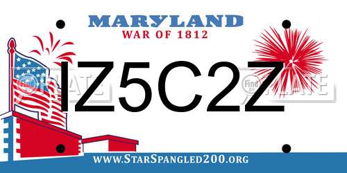 IZ5C2Z Maryland License Plate