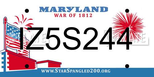 IZ5S244 Maryland License Plate