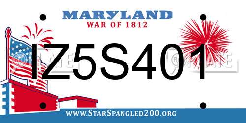 IZ5S401 Maryland License Plate