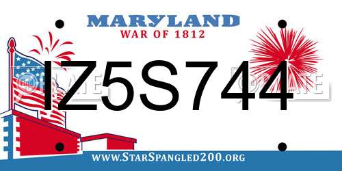 IZ5S744 Maryland License Plate