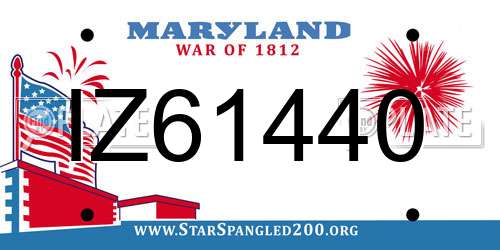 IZ61440 Maryland License Plate