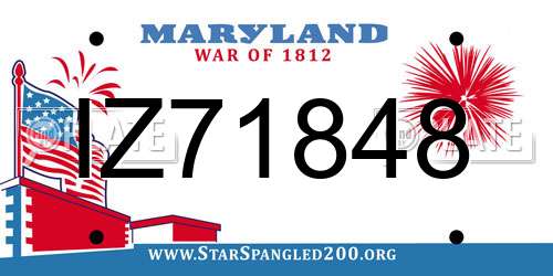 IZ71848 Maryland License Plate