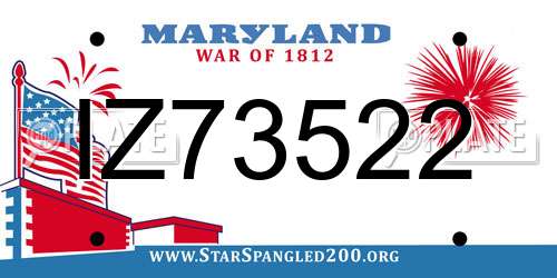 IZ73522 Maryland License Plate