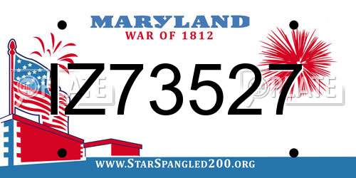IZ73527 Maryland License Plate