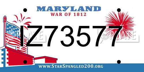 IZ73577 Maryland License Plate