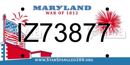 IZ73877 Maryland License Plate