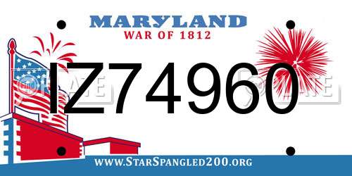 IZ74960 Maryland License Plate