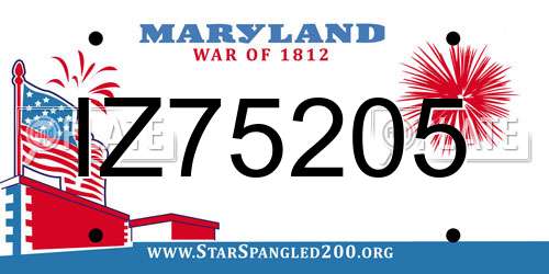 IZ75205 Maryland License Plate