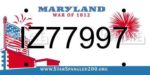 IZ77997 Maryland License Plate