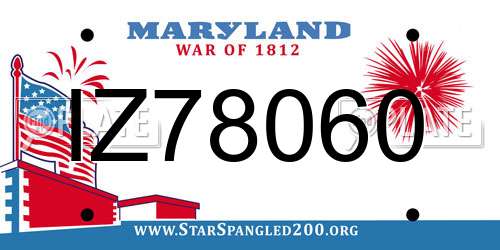 IZ78060 Maryland License Plate
