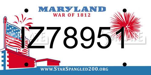 IZ78951 Maryland License Plate