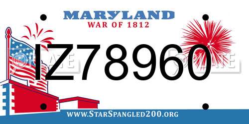 IZ78960 Maryland License Plate