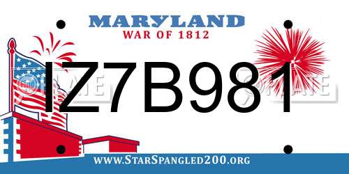 IZ7B981 Maryland License Plate