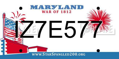 IZ7E577 Maryland License Plate