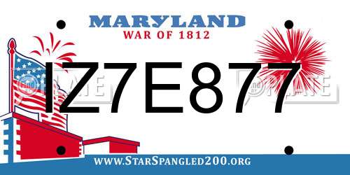 IZ7E877 Maryland License Plate