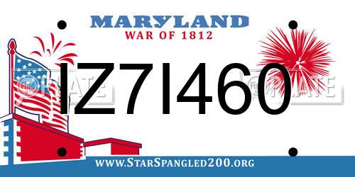 IZ7I460 Maryland License Plate