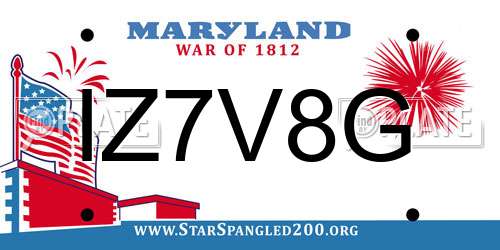 IZ7V8G Maryland License Plate