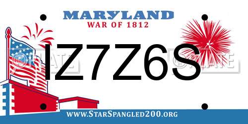 IZ7Z6S Maryland License Plate
