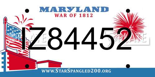 IZ84452 Maryland License Plate