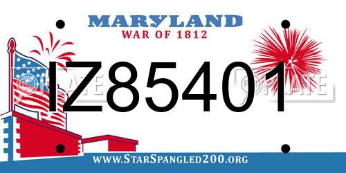 IZ85401 Maryland License Plate