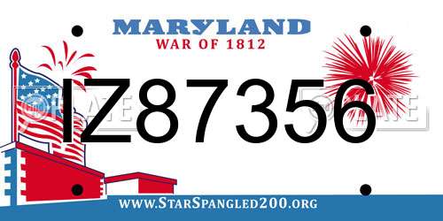 IZ87356 Maryland License Plate