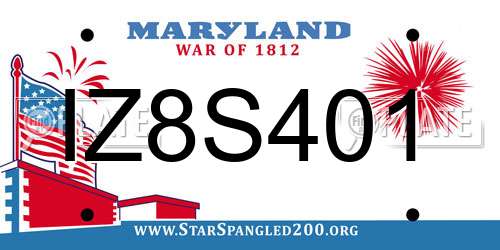 IZ8S401 Maryland License Plate