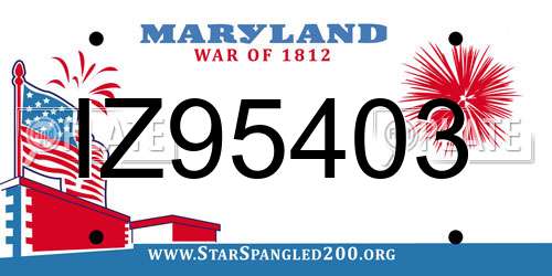 IZ95403 Maryland License Plate