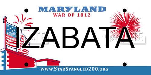 IZABATA Maryland License Plate