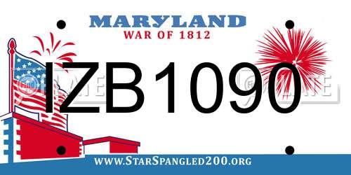 IZB1090 Maryland License Plate