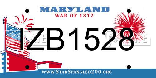 IZB1528 Maryland License Plate