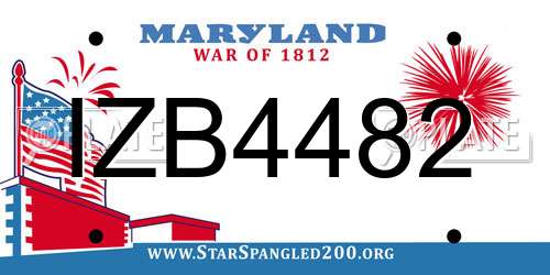 IZB4482 Maryland License Plate