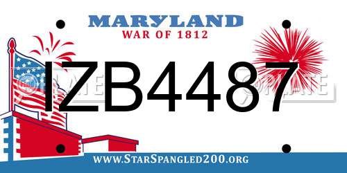 IZB4487 Maryland License Plate