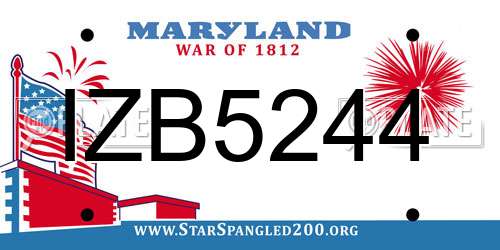 IZB5244 Maryland License Plate