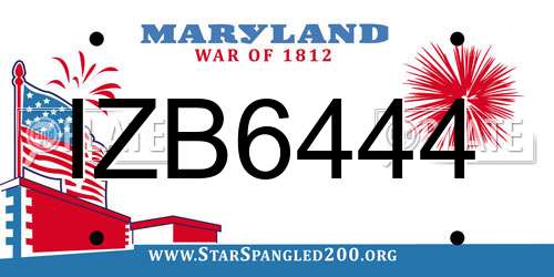IZB6444 Maryland License Plate
