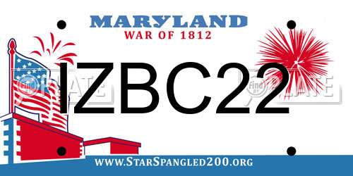IZBC22 Maryland License Plate